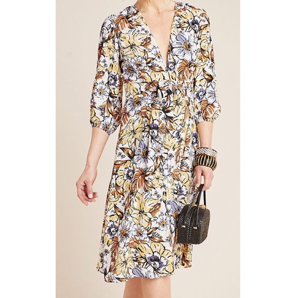 NWT Faithfull the Brand x Anthro Chloe Midi Dress - Picture 1 of 7